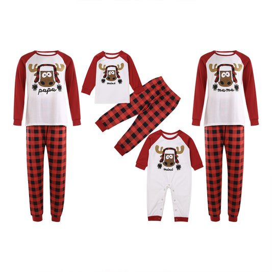Matching Family Pajamas set with Christmas Elk Print