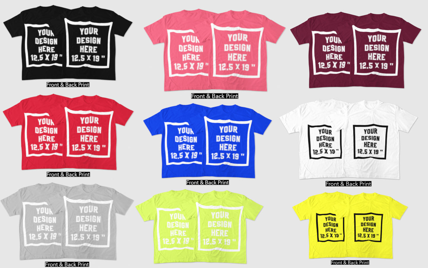 Custom Men T-Shirt Front and Back Print