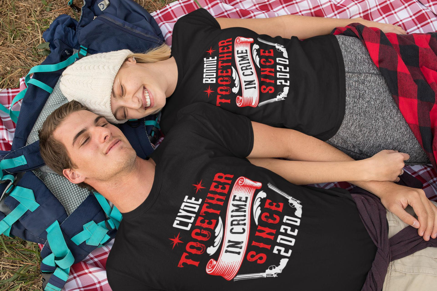 Bonnie & Clyde couple Tee | Rock val | enjoy love Life | Couples night