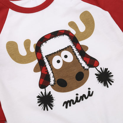 Matching Family Pajamas set with Christmas Elk Print