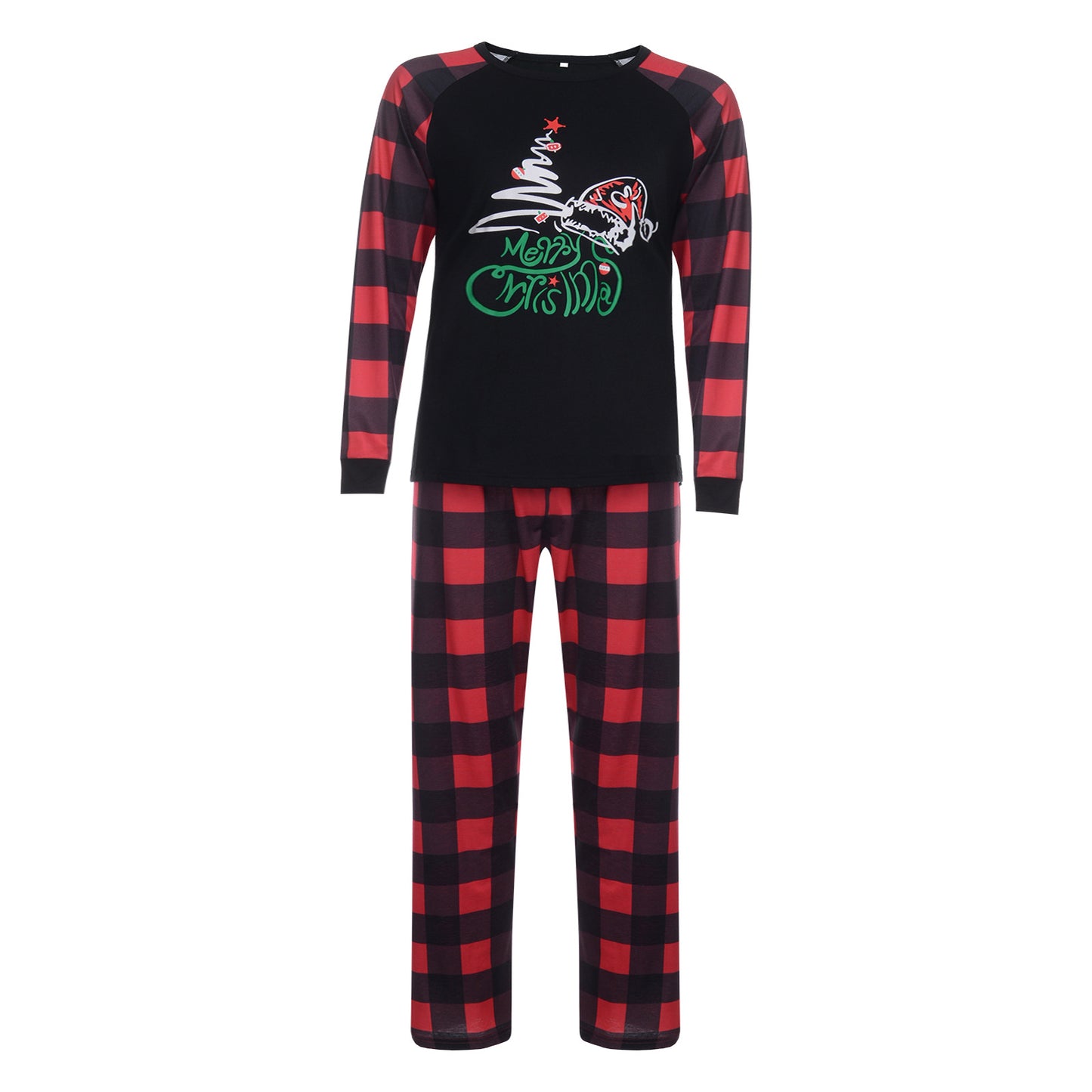 Family Matching Pajamas with Christmas Hat Tree Plaid