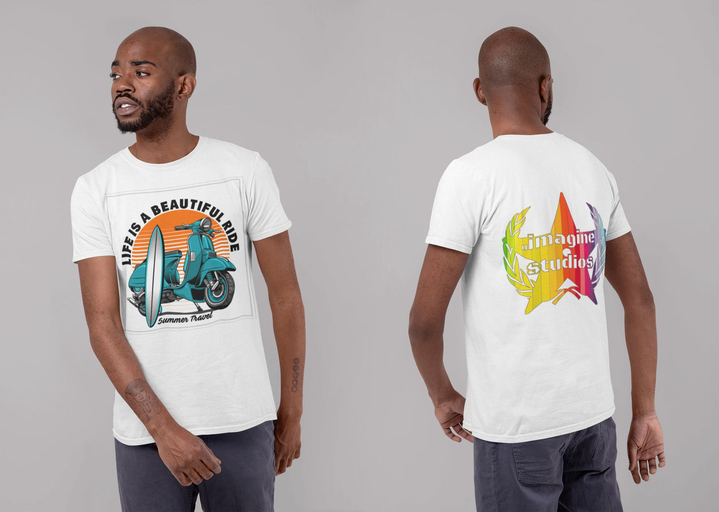 Custom Men T-Shirt Front and Back Print