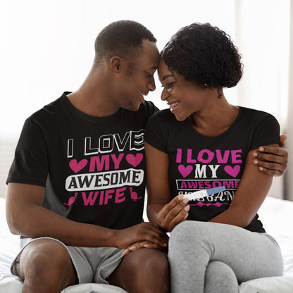 Awesome Wife and Husband | couple T-shirt | Rock Vals day