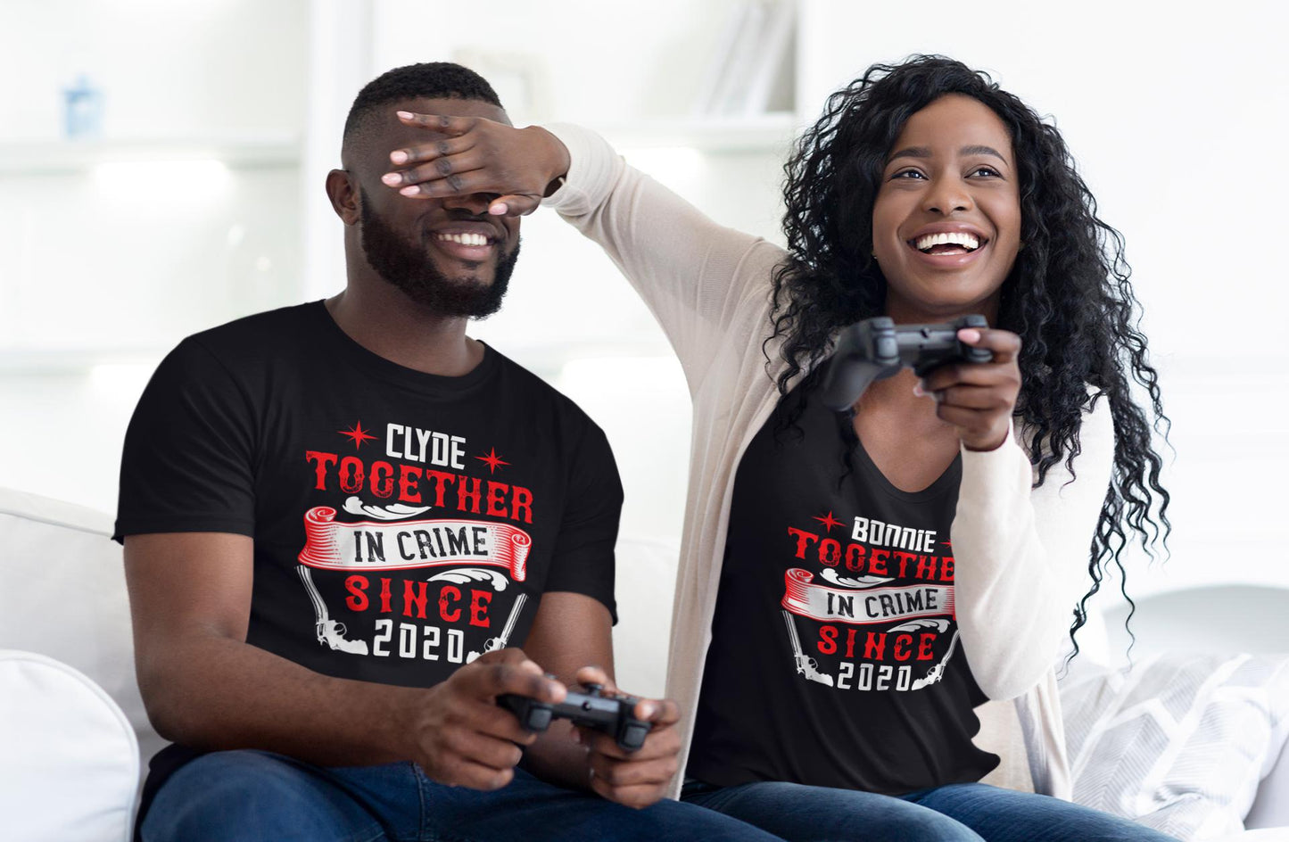Bonnie & Clyde couple Tee | Rock val | enjoy love Life | Couples night